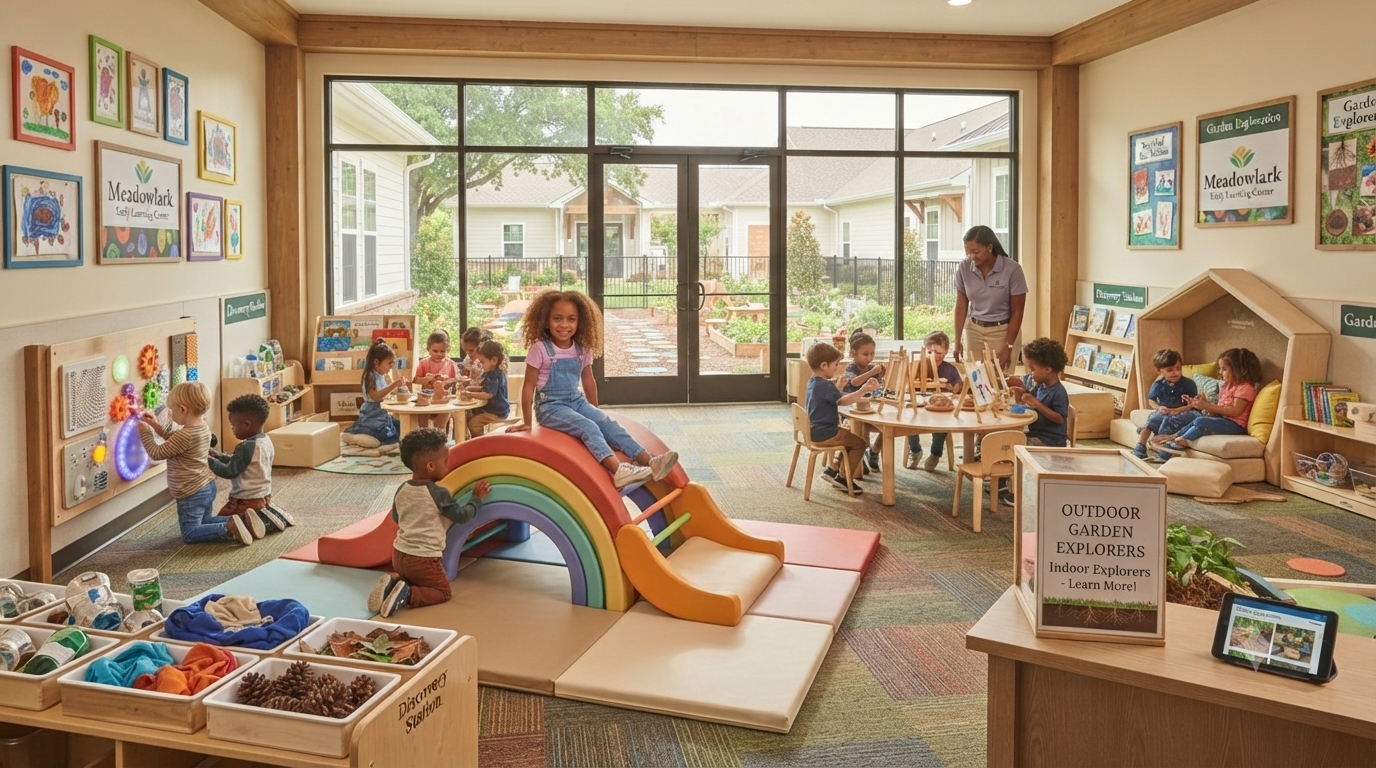 Creative learning room with art supplies